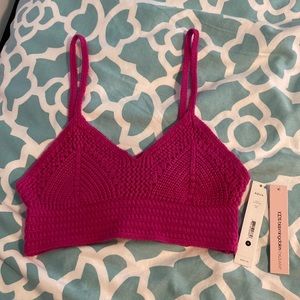 NWT Bloomingdale’s Exclusive Aqua Crochet Crop Top